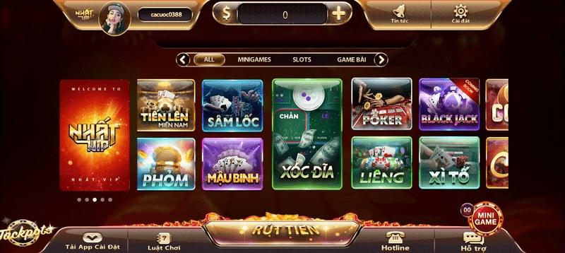 Các tựa game có tại cổng game NHATVIP