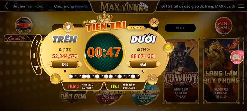 Hệ thống Minigame tại Max vin