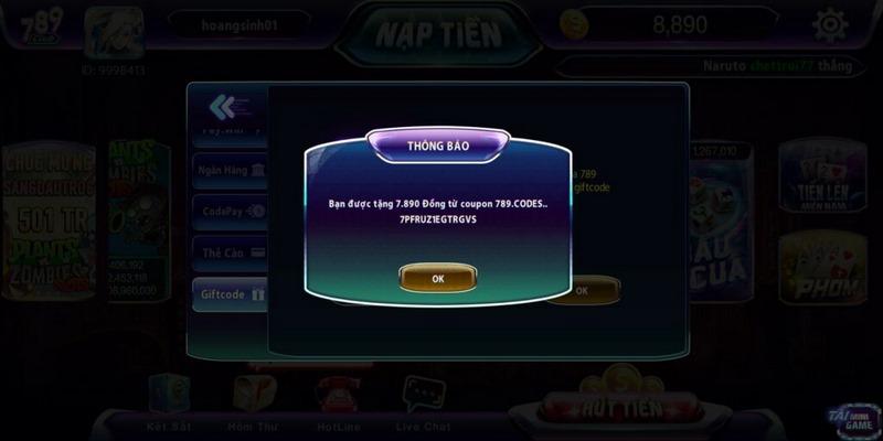 Game thủ có cơ hội nhận được 50K số tiền thưởng Code