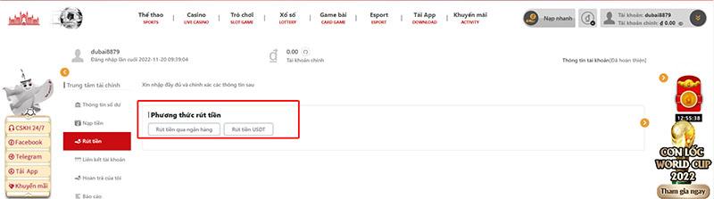 Cách Rút Tiền Dubai88