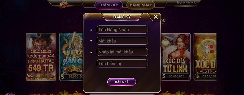 Đăng Ký Tại Game Bài Sunvin