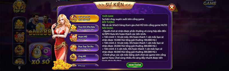 Khuyến mãi khủng tại cổng game Huto