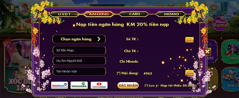 Nạp tiền Vua88 đơn giản