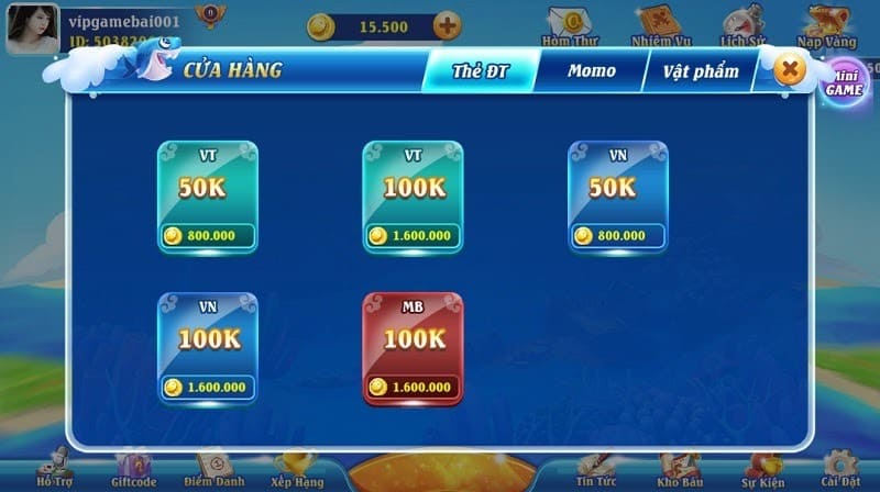 Cách nạp tiền cực đơn giải tại cổng game bắn cá Hải vương