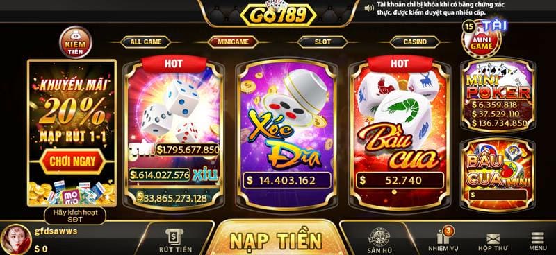 Mini game với nhiều tựa trò chơi đặc sắc và thú vị