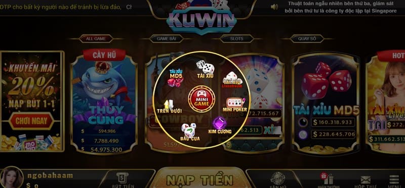 Mini game cung cấp đa dạng những trò hấp dẫn khác nhau