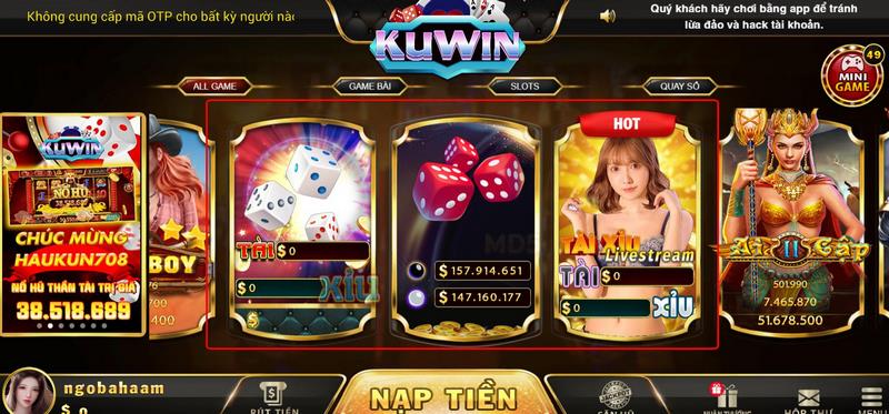 Tài xỉu KuWin là sản phẩm game ăn khách bậc nhất hiện nay