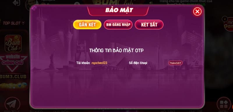 Kích hoạt bảo mật số điện thoại tại cổng game rất đơn giản, dễ dàng