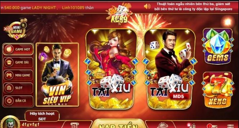 Sảnh chơi game bài được cập nhật đa dạng sản phẩm khác nhau