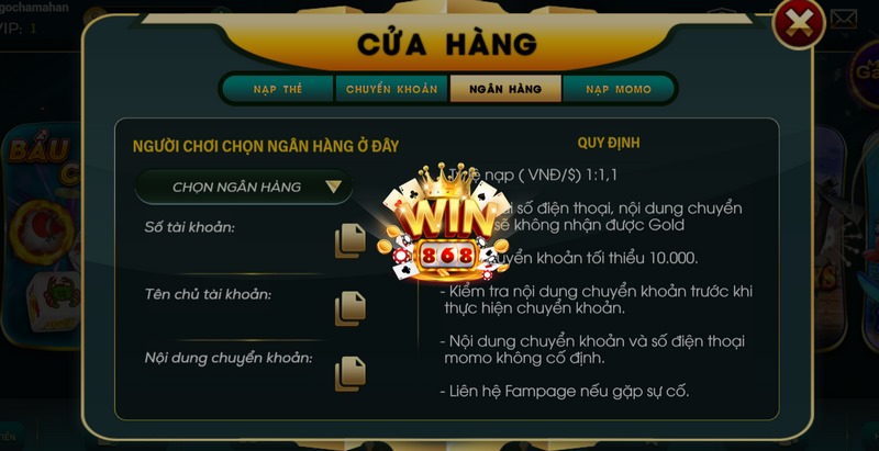 Hướng dẫn người chơi thực hiện nạp tiền vào tài khoản cổng game nhanh chóng 