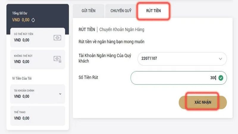 Hướng dẫn thao tác nạp tiền/ rút tiền chi tiết